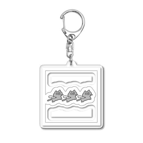 ふわふわ煙の愛煙猫 Acrylic Key Chain