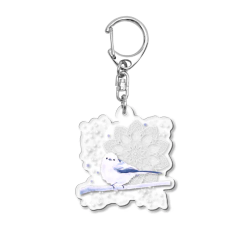 雪国の妖精シマエナガ Acrylic Key Chain