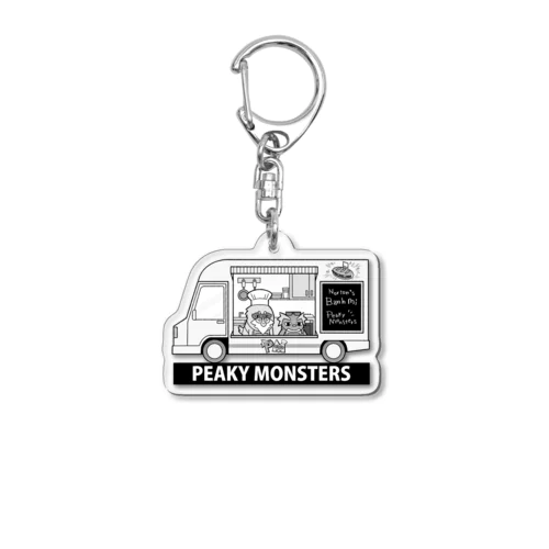 ピキモン号モノクロ(アクリルキーホルダー)キッチンカーシリーズ Acrylic Key Chain
