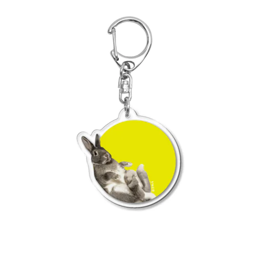 満月だっこうさぎゆずくん Acrylic Key Chain