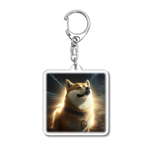 ヒーローに変身する前の柴犬 Acrylic Key Chain