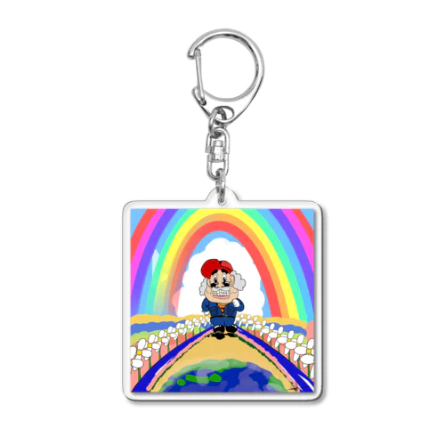 デニムつなぎジィジーの散歩 Acrylic Key Chain