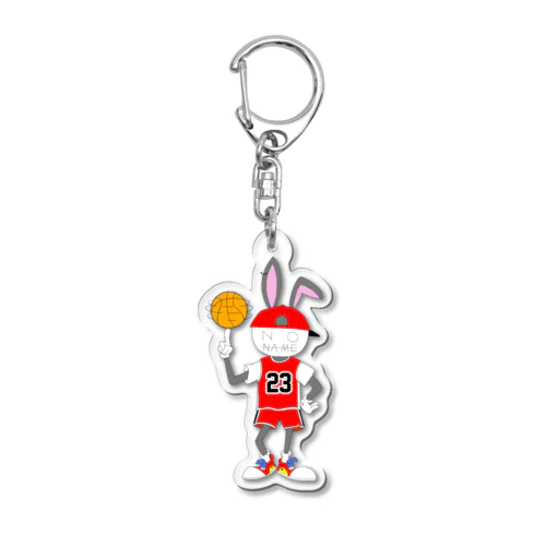 バスケうさぎキーホルダー Acrylic Key Chain