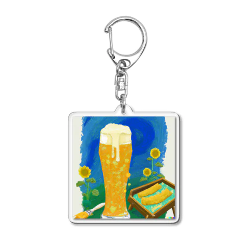 ビール（ゴッホ風） Acrylic Key Chain