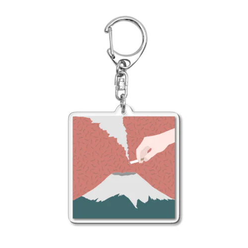 Smoking On Mt.Fuji Acrylic Key Chain