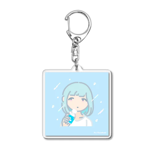 Girl_drink_water Acrylic Key Chain