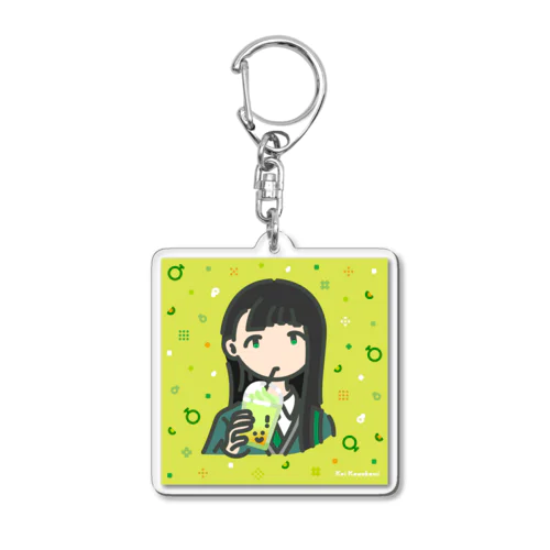 Girl_drink-frappuccino Acrylic Key Chain