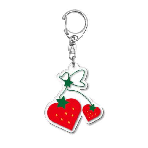 ストロベリーハートリンクロゴのアクリルキーホルダー Acrylic Key Chain