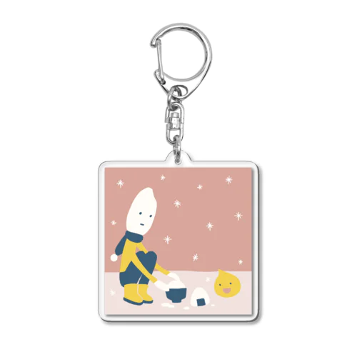 よねださん『雪にぎり』の絵 Acrylic Key Chain