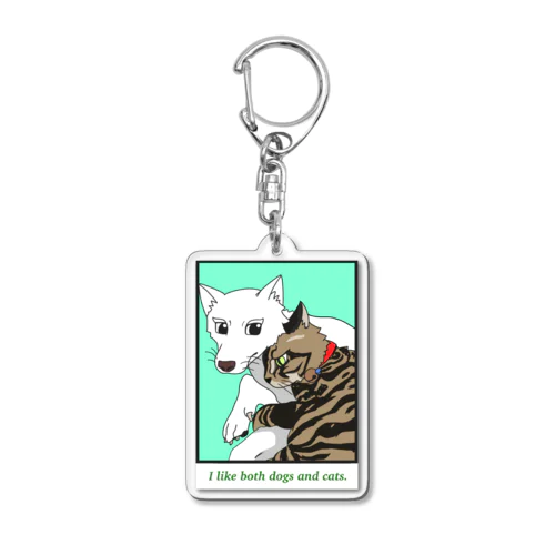 I like both dogs and cats. Acrylic Key Chain