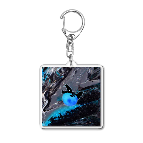 ぷくっといきものシリーズ魚ブルー Acrylic Key Chain