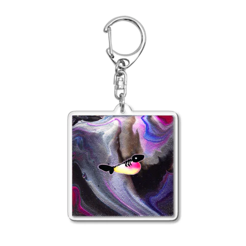 ぷくっといきものシリーズ魚ピンク Acrylic Key Chain