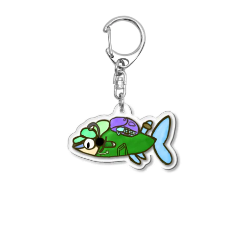 グリーンネオンくん Acrylic Key Chain