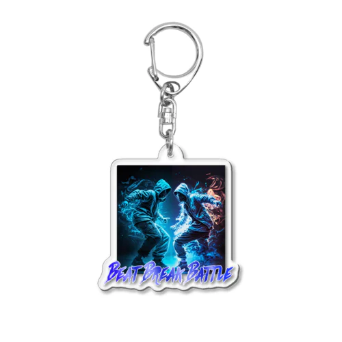 繊細なタッチで軽快なネオンブルーのヒップホップダンスバトルデザイン Acrylic Key Chain