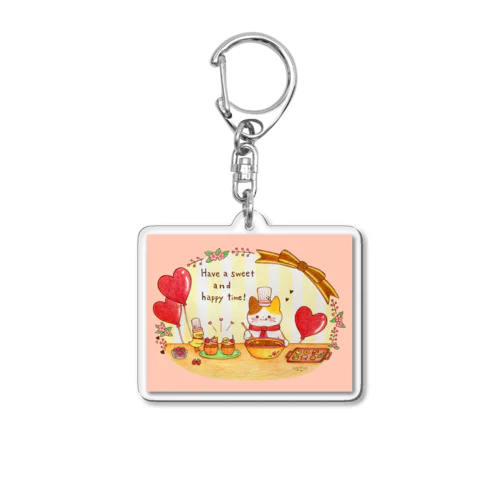 甘くて幸せなひと時を🍫💓ネコノゆず & はなピヨ Acrylic Key Chain