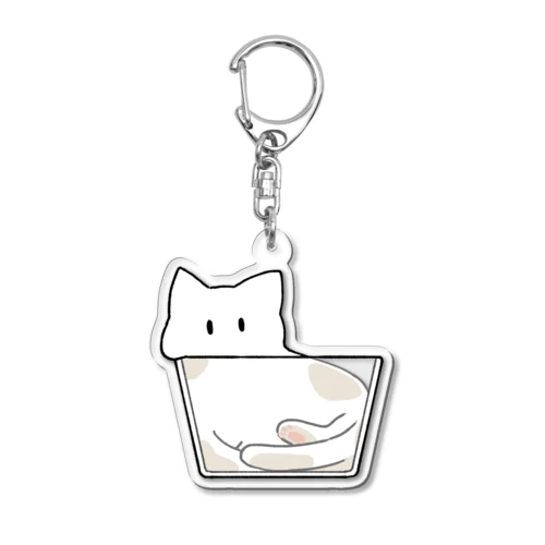 ねこは液体【白猫】 Acrylic Key Chain