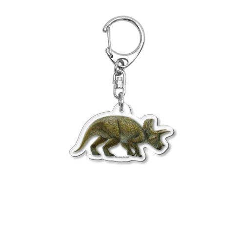 Triceratops horridus(トリケラトプス ・ホリドゥス)着彩画 Acrylic Key Chain