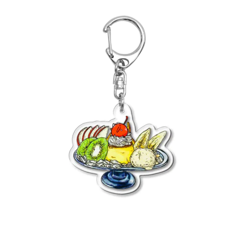 にこまるプリンアラモード Acrylic Key Chain