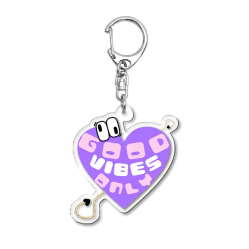 GOOD VIBES ONLY 紫 Acrylic Key Chain