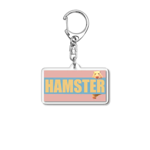 ピンクボーダーなハムスター Acrylic Key Chain