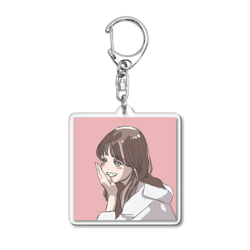 いたずらな笑顔の女の子 Acrylic Key Chain