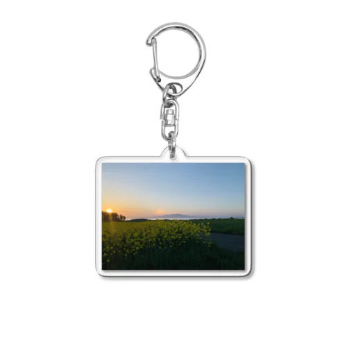 菜の花と夕陽 Acrylic Key Chain
