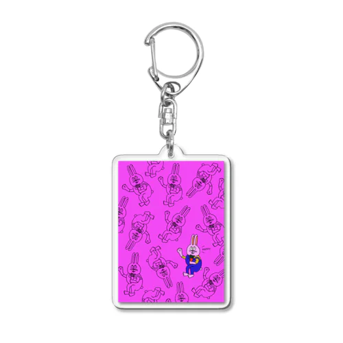 HAPPYうさぎ Acrylic Key Chain