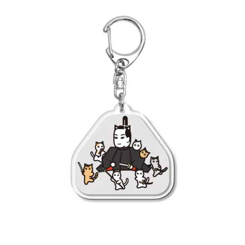 武将のおまもり|ねこと島津義弘 Acrylic Key Chain