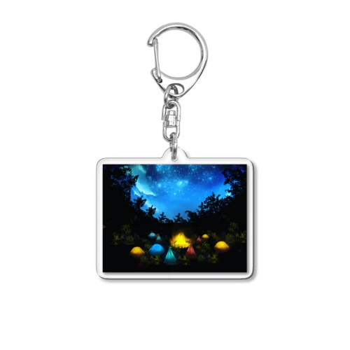 夜のキャンプフィールド Acrylic Key Chain