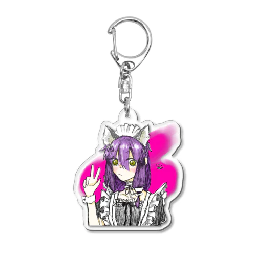 猫メイドπくん Acrylic Key Chain