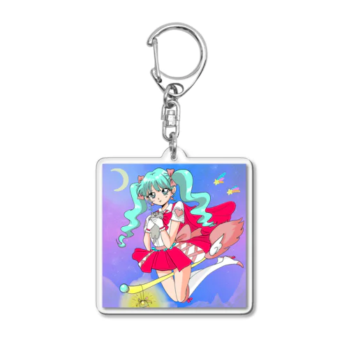 猫を助けた魔女見習いちゃん Acrylic Key Chain