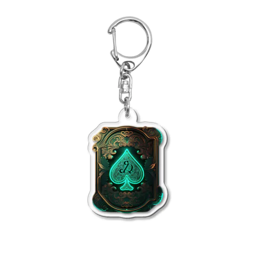 Neon Poker Card Acrylic Key Chain