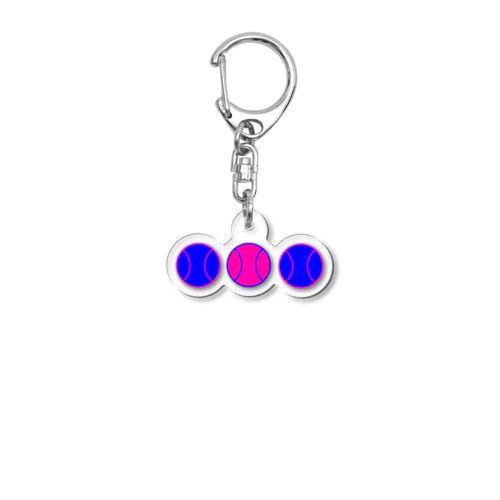カラフル野球ボール　青ピンク② Acrylic Key Chain