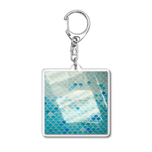 海のタイル、朝の光を浴びて Acrylic Key Chain