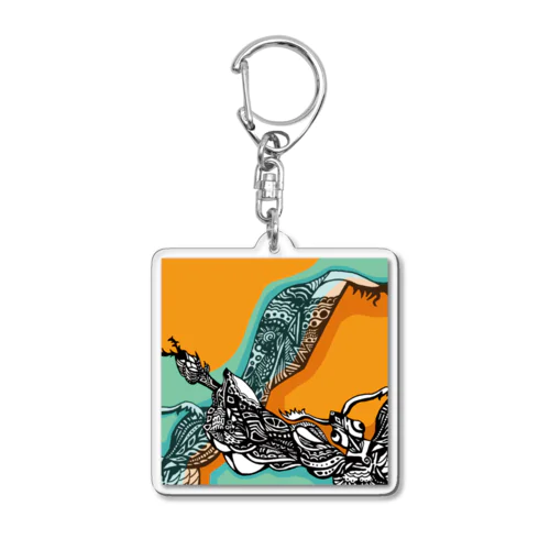 オレンジカマキリ Acrylic Key Chain