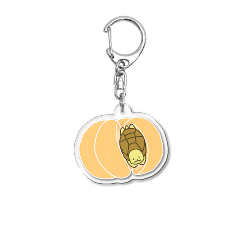 みかんに挟まるぺんちゃん Acrylic Key Chain