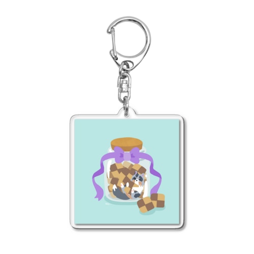シェルティ×ホワイトデー(ブルーマール) Acrylic Key Chain