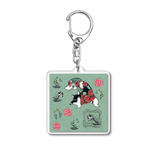 和の世界の犬 Acrylic Key Chain