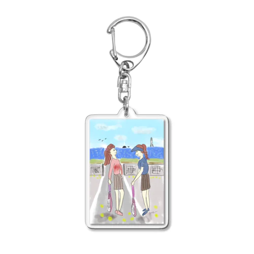 テニスラブペア Acrylic Key Chain