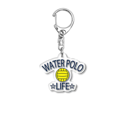 水球(すいきゅう)(water polo)・アイテム・デザイン・Tシャツ・チームT・かっこいい・かわいい・クラブT・球技・得点・ボール・選手・ポジション・部活・スポーツ・シンプル・チームワーク アクリルキーホルダー