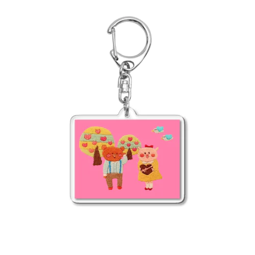 春福のバレンタインのぶたちゃん Acrylic Key Chain