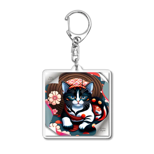 浮世絵catsパンクシティ 葛飾キャッツ斎（猫名 ベニエル） Acrylic Key Chain