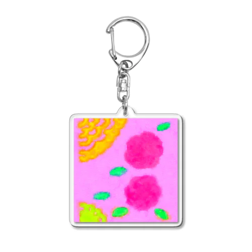 ピンクとお花 Acrylic Key Chain