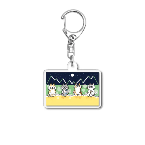 にゃんこ＠足湯 Acrylic Key Chain