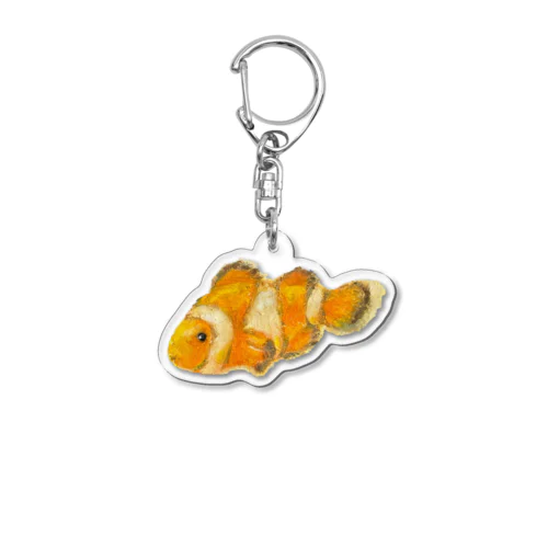 クレパス画のカクレクマノミさん Acrylic Key Chain