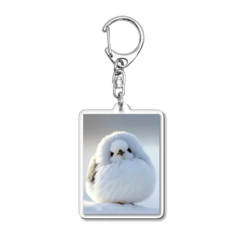 シマエナガっぽい可愛い雪国の小鳥 Acrylic Key Chain