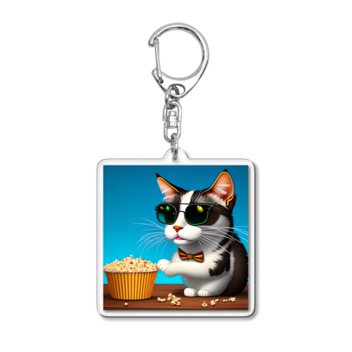 Popcorn Cat Acrylic Key Chain