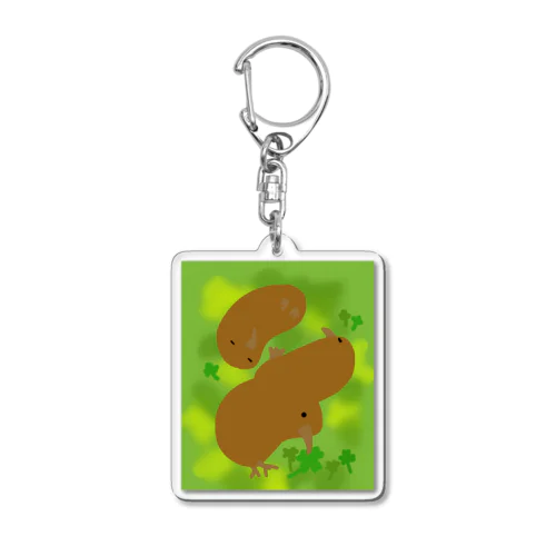 春の野のきーうーいー Acrylic Key Chain