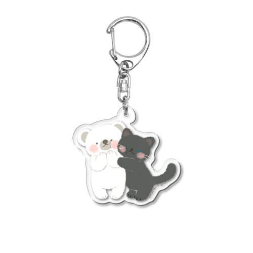 シロクマくんとクロネコちゃん Acrylic Key Chain