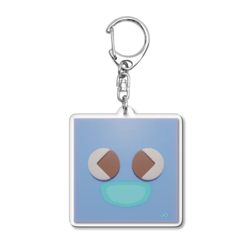 Square Face 絵文字 :Plueオリジナル Acrylic Key Chain